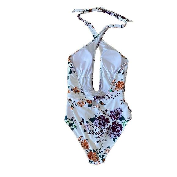 Cupshe Rose Garden Wrap Front Floral One Piece Swimsuit size Large Liner in plac - Picture 2 of 7